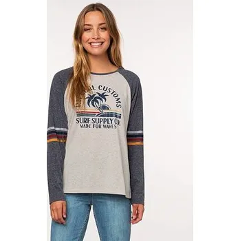 Pánské tričko Tričko Rip Curl CUSTOMS LONG SLEEVE TEE Off White velikost S