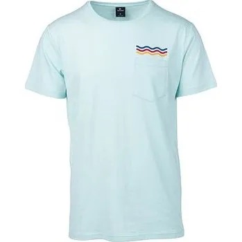 Pánské oblečení Tričko Rip Curl WAVY RAINBOW SS TEE Light Blue velikost XL