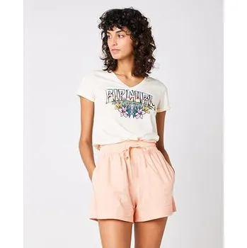 Pánské tričko Tričko Rip Curl BLOCK PARTY V TEE Off White velikost S