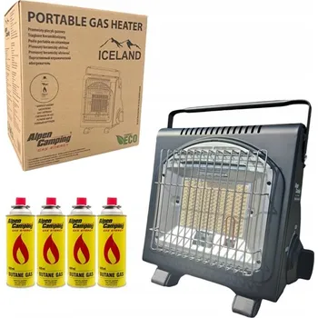 Přímotop Plynový turistický ohřívač/zářič 1,7 kW 2v1 + 4 kartuše