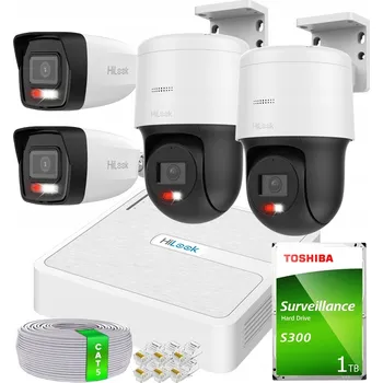 Bezpečnostní kamera Sada IP monitoringu 2x 360° PTZ kamera PTZ-N4MP-P + 2x IPCAM-B4-30DL HiLook