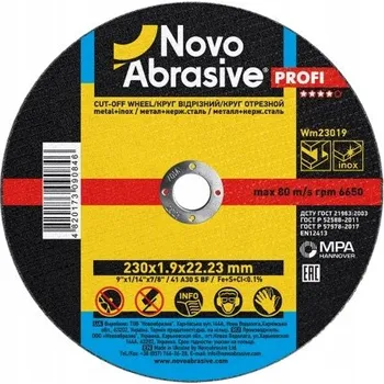 Řezný kotouč Řezací kotouč na kov Novo Abrasive WM23019 230 x 22,2 mm
