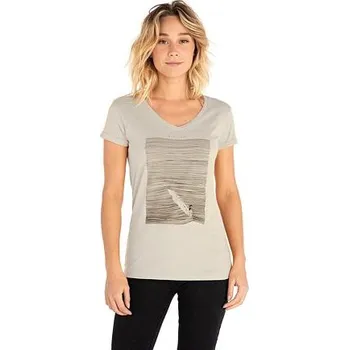 Tričko Rip Curl MINIMALIST WAVE V NECK TEE Ecru Marle velikost S