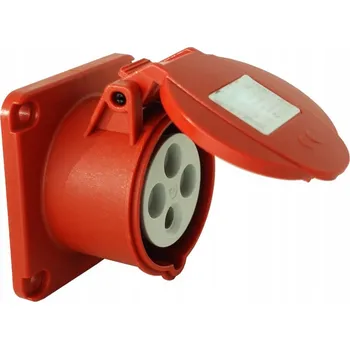 Elektrická zásuvka Zásuvka panelová přímá silová 400V 32A/4P 75x75 mm TP Electric