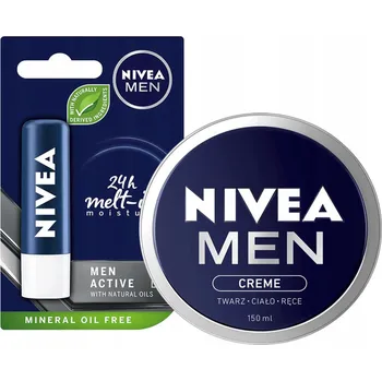 Péče o rty Nivea Men Zimní Sada: Balzám na rty + Krém