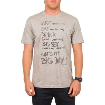 Pánské tričko Tričko Rip Curl SURF EAT DRINK S/S TEE Cement Marle velikost L