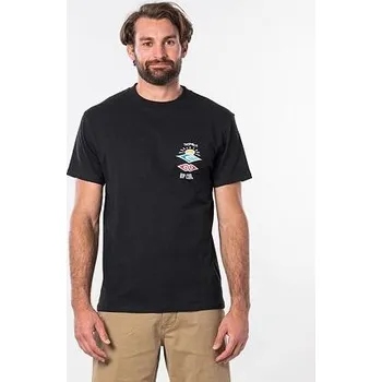 Pánské tričko Tričko Rip Curl SEARCH ICON S/S TEE Black velikost XXL
