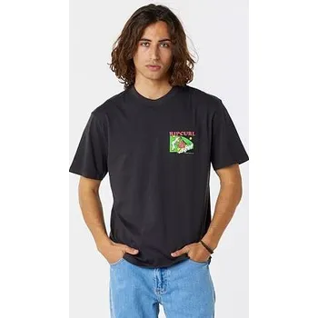 Pánské tričko Tričko Rip Curl OLD LOGO SS TEE Washed Black velikost XXL