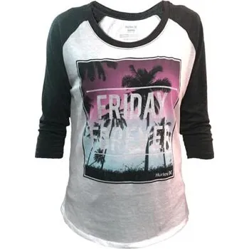 Tričko Hurley FRIDAY FOREVER EASY RAGLAN White/Htr Black velikost XS