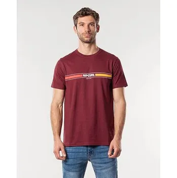 Pánské tričko Tričko Rip Curl MAMA HORIZON S/S TEE Maroon velikost S