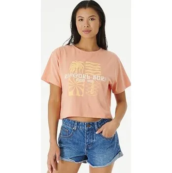 Pánské oblečení Tričko Rip Curl ALWAYS SUMMER CROP TEE Light Coral velikost XS