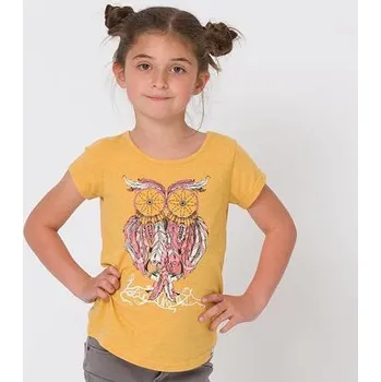 Dívčí tričko Tričko Animal DREAM OWL Golden Glow Yellow Marl velikost GXS