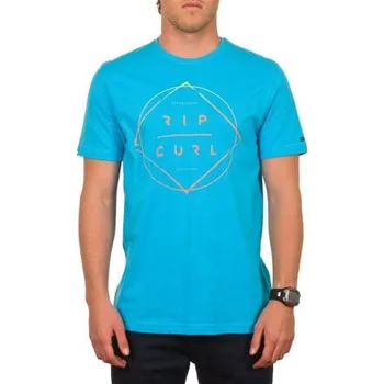Pánské tričko Tričko Rip Curl LOCK UP S/S TEE Blue Atoll velikost XXL