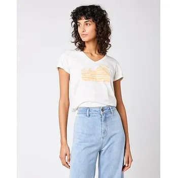 Pánská móda Tričko Rip Curl RE-ENTRY V NECK TEE Bone velikost S