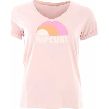 Tričko Rip Curl SURF REVIVAL V NECK TEE Dusty Pink velikost S