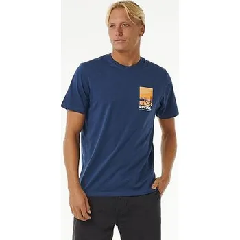 Pánské oblečení Tričko Rip Curl KEEP ON TRUCKING TEE Washed Navy velikost L