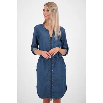 Dámské šaty šaty Alife and Kickin HANNAAK DNM Dark Denim velikost XS