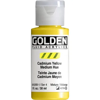 Vodová barva Akrylová barva Golden Fluid - 2428 Cadmium Yellow Medium Hue Objem: 30 ml