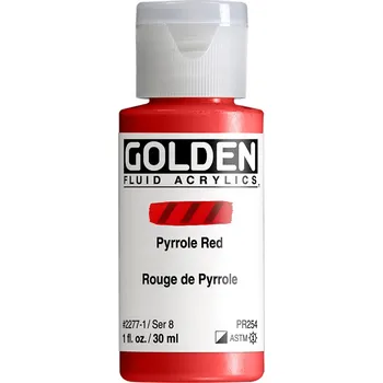 Vodová barva Akrylová barva Golden Fluid - 2277 Pyrrole Red Objem: 30 ml