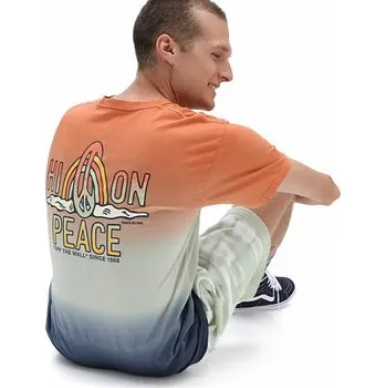 Pánské oblečení Tričko Vans PEACE OF MIND DIP DYE SS Melon/Celadon Grn/Drs Bls velikost M