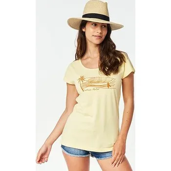 Pánské oblečení Tričko Rip Curl PLAYABELLA GRAPHIC TEE Light Yellow velikost S