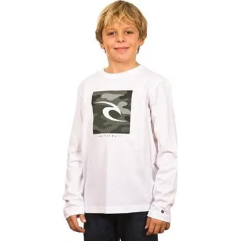 Pánské tričko Tričko Rip Curl SQUARE FILTER ICON LS TEE Optical White velikost 14