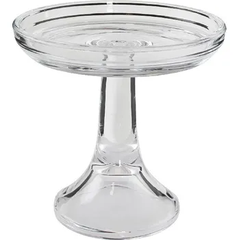 Tác na noze LEX, čirá, skleněný, pr.15x15cm|Kaheku