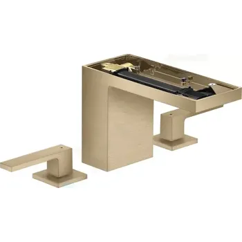 Vodovodní baterie Axor MyEdition Umyvadlová baterie s výpustí Push-Open, 3-otvorová instalace, EcoSmart, kartáčovaný bronz/bez destičky, 47072140