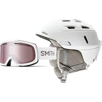 Cyklistická přilba Helma + brýle Smith COMPASS / DRIFT Pearl White velikost M