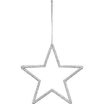 Vánoční dekorace Závěs hvězda, stříbrná, 12x12cm *|Ego Dekor