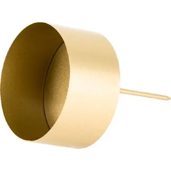 Bytová dekorace Zápich na svíčku, zlatá, pr. 7,2cm (DOPRODEJ)|Ego Dekor