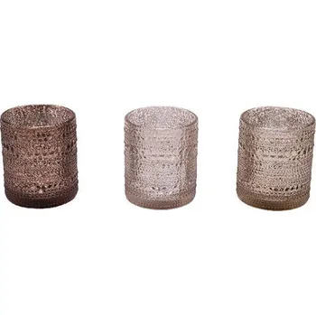 Svícen Svícen Crystal, 8,5x8,5x10cm, balení obsahuje 3 kusy!|Ego Dekor