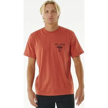 Pánská móda Tričko Rip Curl FADE OUT ICON TEE Spiced Rum velikost XXL