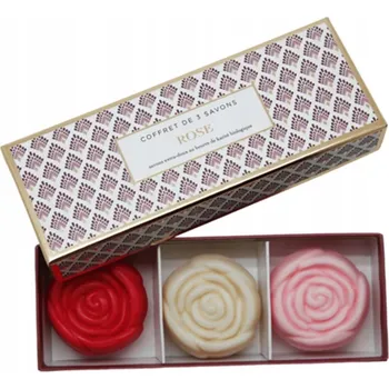 Mýdlo 3 mýdla ve tvaru růže ve stylu Art Deco La Savonnerie de Nyons RŮŽE 3x50g