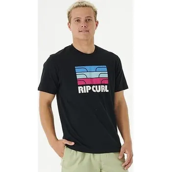Tričko Rip Curl SURF REVIVAL WAVING TEE Black velikost M