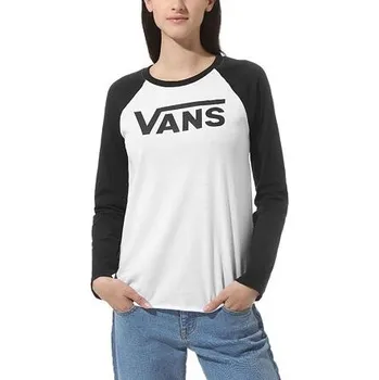 Pánské tričko Tričko Vans FLYING V LS RAGLAN White/Black velikost S