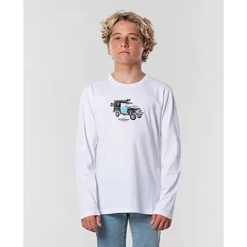 Pánské tričko Tričko Rip Curl KLAXON L/S TEE BOY White velikost 16