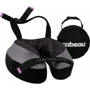 Polštář Cestovní Polštář TNE EVOLUTION S3 Cabeau v černé a šedé barvě s paměťovou vrstvou na krk