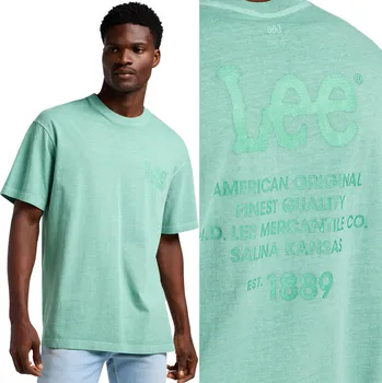Dámské tričko Lee LOGO LOOSE TEE VOLNÉ ZELENÉ BAVLNĚNÉ TRIČKO TRIČKO XXL