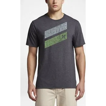 Tričko Hurley ICON SLASH PUSH THROUGH Black Heather 8 velikost XL