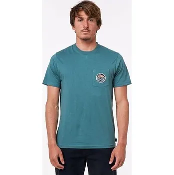Pánské oblečení Tričko Rip Curl HORIZON BADGE S/S TEE Muted Green velikost M