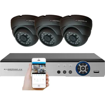 Kompletní kamerový systém 3 kamerový AHD set HE3-64E 5Mpx,H.265, CZ menu
