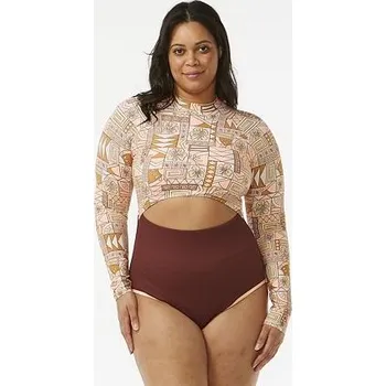 Dámské plavky Plavky Rip Curl BLOCK PARTY LS GOOD SURFSUIT Bright Peach velikost S