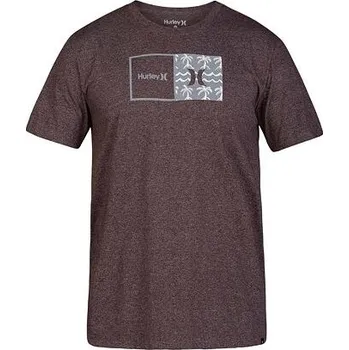 Pánské tričko Tričko Hurley SIRO NATURAL PRINT S/S TEE Mahogany Hthr velikost M
