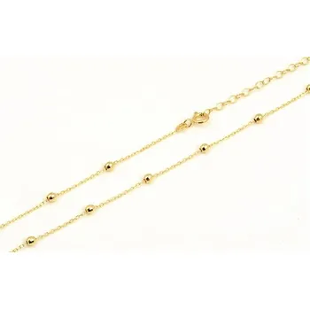 Náhrdelník Zlatý kuličkový náhrdelník ze žlutého zlata 40-45cm ZLNAH208F + DÁREK ZDARMA