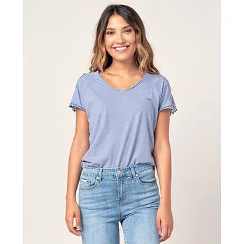 Pánské tričko Tričko Rip Curl LOVELY TEE V NECK Denim Blue velikost S