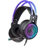 Defender Cosmo Pro RGB, herní sluchátka s mikrofonem, ovládání hlasitosti, černá, 7.1 (virtuálně), 50 mm měniče typ USB