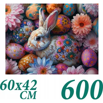 Obraz Velikonoce Puzzle 5 600 dílků 60x42cm Velikonoce zajíček