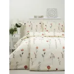 Krepové povlečení Renforcé - Vlčí máky béžové