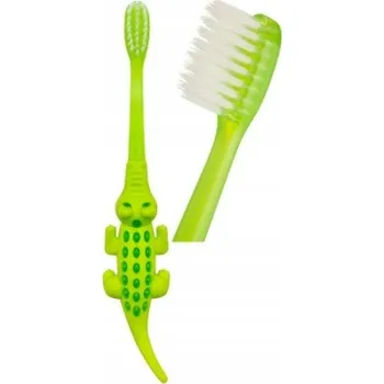 Péče o chrup Akuku Kartáček pro děti pro učení měkký zelený krokodýl 12+